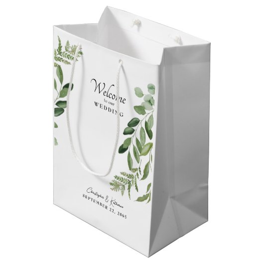 Welkomstheffing voor bruiloft Modern Medium Cadeauzakje (Voorkant Gekanteld)