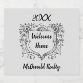 welkomstherder van onroerend goed met schild bier etiket (Enkel label)