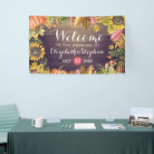 Welkomstherfst van bruiloft Maple Leaves Pumpkins  Spandoek (Beurs)