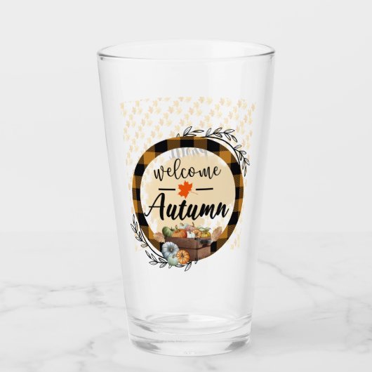 Welkomstherfst Vintage Pumpkin Glas (Voorkant)