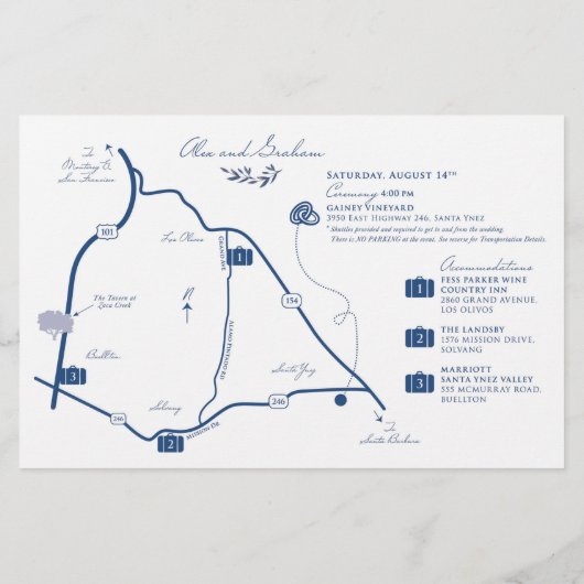 Welkomstkaart Kaart bruiloft - voor Alex (Achterkant)