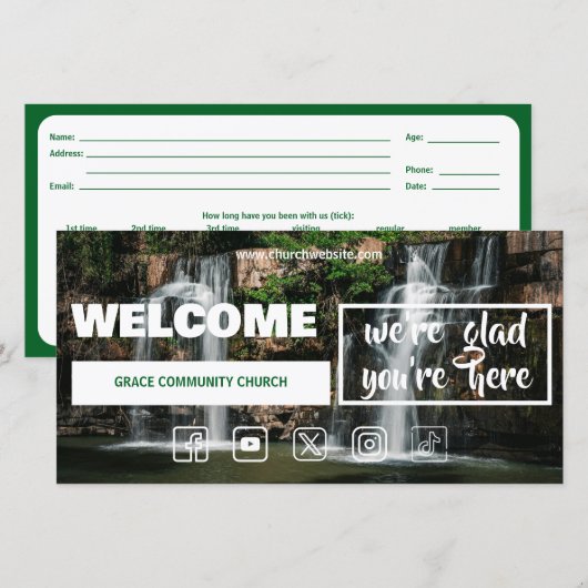 Welkomstkaart Living Waters Church (Voorkant / Achterkant)