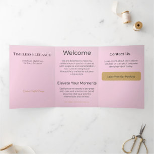 Welkomstkaart Trifold Elegant Bedrijfsmaatwerk Drieluik Kaart