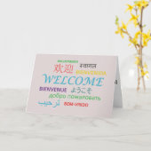 Welkomstkaart voor meerdere talen kaart (Gele Bloem)