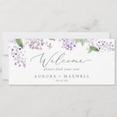 Welkomstkoptekst voor Lila hangende schuifkaart (Voorkant)