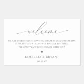 Welkomstlabel bruiloft rechthoekige sticker (Voorkant)