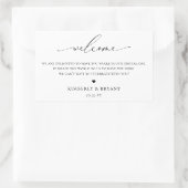 Welkomstlabel bruiloft rechthoekige sticker (Tas)