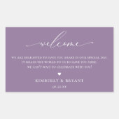 Welkomstlabel bruiloft rechthoekige sticker (Voorkant)