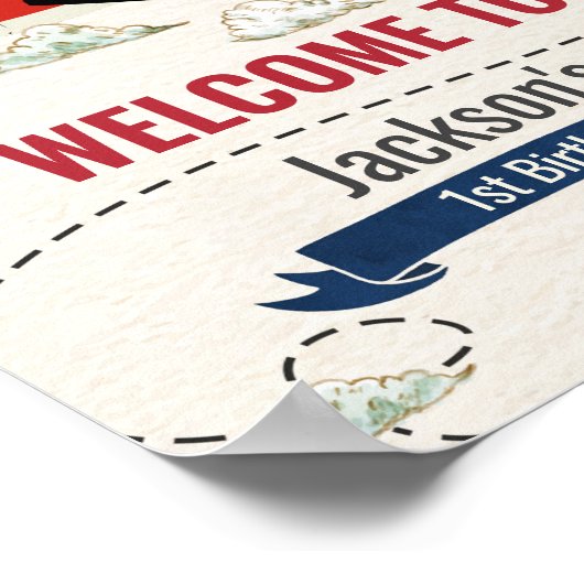 Welkomstlandteken vliegtuig Poster (Hoek)