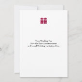 Welkomstlentdubbel geluk/Chinees huwelijk 3 Kaart (Achterkant)