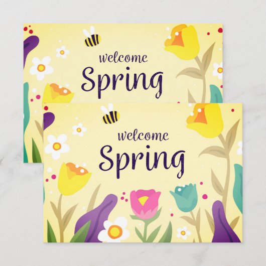 Welkomstlente-Floral Informatiekaartje (Voorkant / Achterkant)