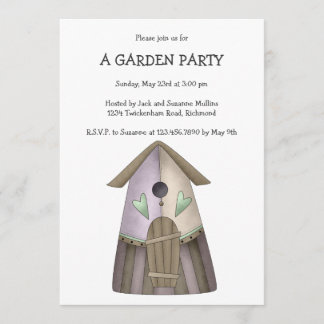 Welkomstlente Paarse Birdhouse Kaart