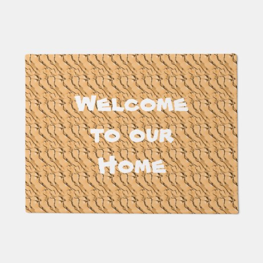 Welkomstlicht Bruin diagonaal golven Rustig Deurmat (Voorkant)