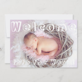 Welkomstlicht Paarse wittekst Baby geboorte Aankondiging