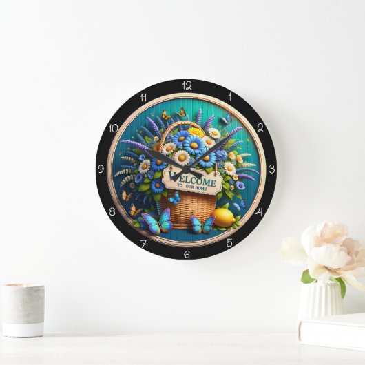 Welkomstmand vlinder muur klok (Huis)