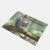 Welkomstmat op bijtende eekhoorn deurmat (Schuin)
