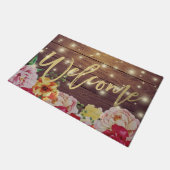 Welkomstmat van houten Floral String Lights Gold S Deurmat (Schuin)