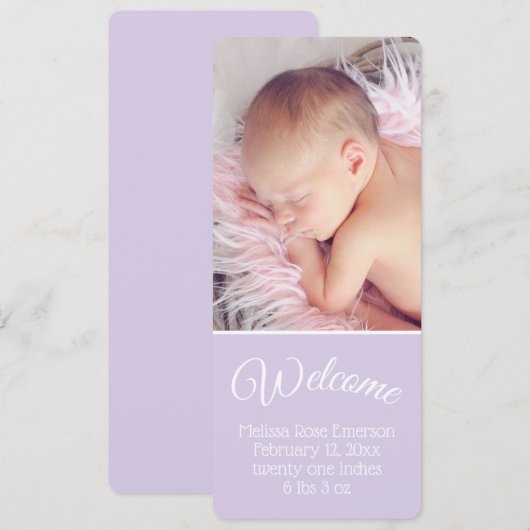 Welkomstmededeling Baby (Voorkant / Achterkant)