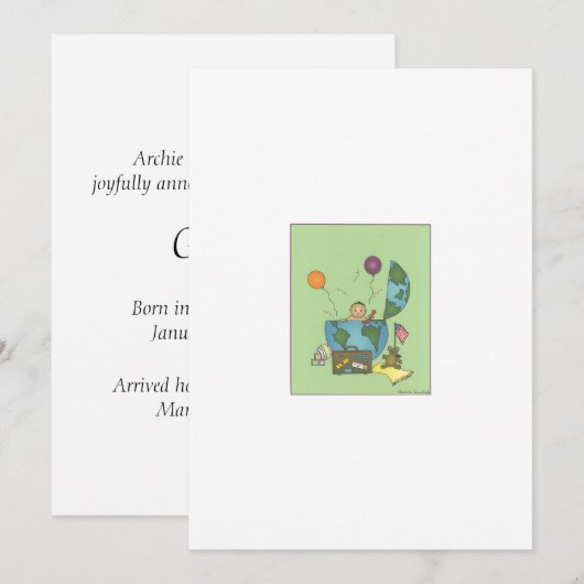 Welkomstmededeling Wereldadoptie Aankondiging (Voorkant / Achterkant)