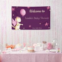 Welkomstmeisje Baby shower Burgundy Dragon