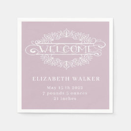 welkomstmeisje meisje blaush monogram servet