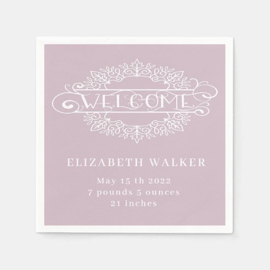 welkomstmeisje meisje blaush monogram servet (Voorkant)