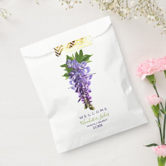 Welkomstmooie Wisteria Flowers Aangepaste naam Bedankzakje (Gezegeld)