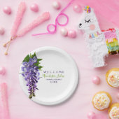 Welkomstmooie Wisteria Flowers Aangepaste naam Papieren Bordje (Feest)