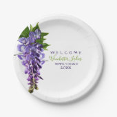 Welkomstmooie Wisteria Flowers Aangepaste naam Papieren Bordje (Voorkant)