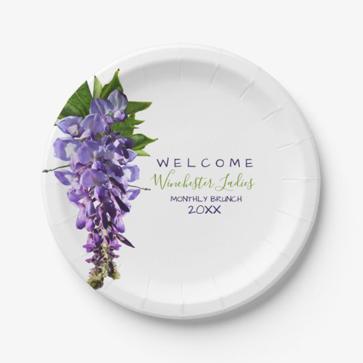Welkomstmooie Wisteria Flowers Aangepaste naam Papieren Bordje (Voorkant)