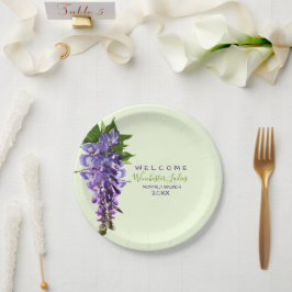 Welkomstmooie Wisteria Flowers Aangepaste naam Papieren Bordje