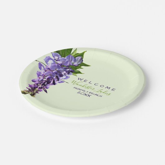 Welkomstmooie Wisteria Flowers Aangepaste naam Papieren Bordje (Gekanteld)