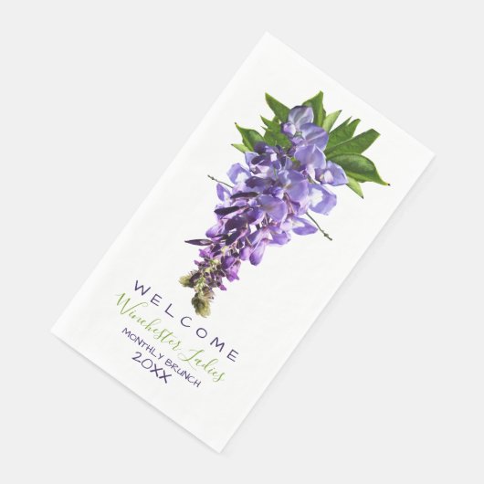Welkomstmooie Wisteria Flowers Aangepaste naam Servet (Hoek)