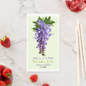 Welkomstmooie Wisteria Flowers Aangepaste naam Servet (Insitu)