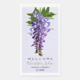 Welkomstmooie Wisteria Flowers Aangepaste naam Servet