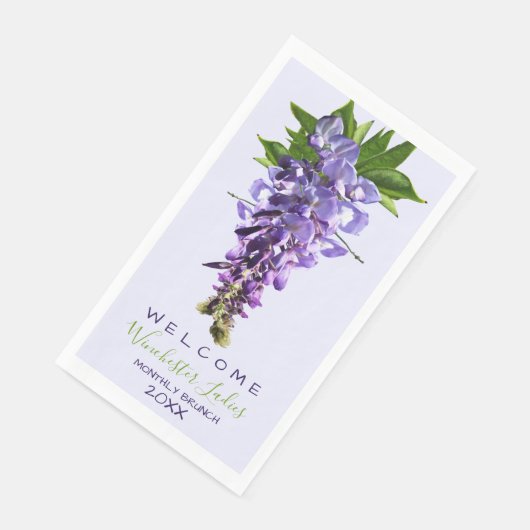 Welkomstmooie Wisteria Flowers Aangepaste naam Servet (Hoek)