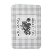 Welkomstnaam Boerderij Tractor White Play Badmat (Voorkant Verticaal)
