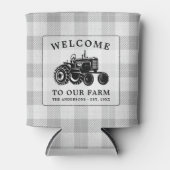 Welkomstnaam Boerderij Tractor White Play Blikjeskoeler (Voorkant)