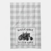 Welkomstnaam Boerderij Tractor White Play Theedoek (Verticaal)