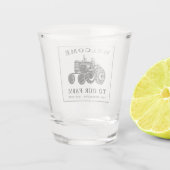 Welkomstnaam Boerderij Tractor White Tinted Shot Glas (Achterkant)