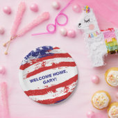 Welkomstnaam militaire thuissoldaat papieren bordje (Feest)