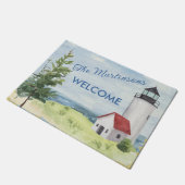 Welkomstnaam van de Waterverf Lighthouse Scene Deurmat (Schuin)