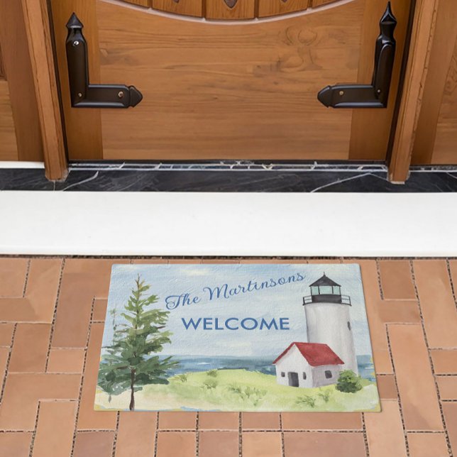 Welkomstnaam van de Waterverf Lighthouse Scene Deurmat (Creator heeft geüpload)