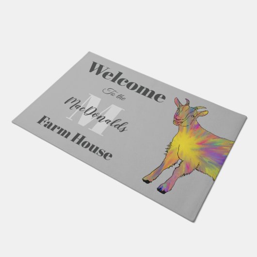 Welkomstnaam van geit deurmat (Schuin)