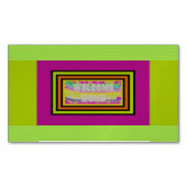 welkomstontwerp paars groen rood magnetisch visitekaartje (Voorkant)