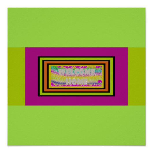 welkomstontwerp paars groen rood perfect poster (Voorkant)
