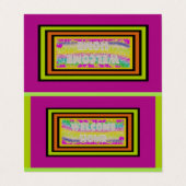 welkomstontwerp paars groen rood visitekaartje (Buitenkant ongevouwen)