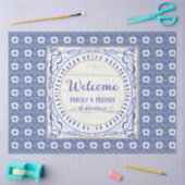 Welkomstpagina van het warenhuis Tile Blue White Tissuepapier (Craft)