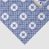 Welkomstpagina van het warenhuis Tile Blue White Tissuepapier (Detail)