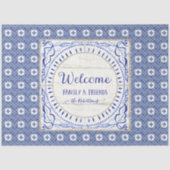 Welkomstpagina van het warenhuis Tile Blue White Tissuepapier (Voorkant)